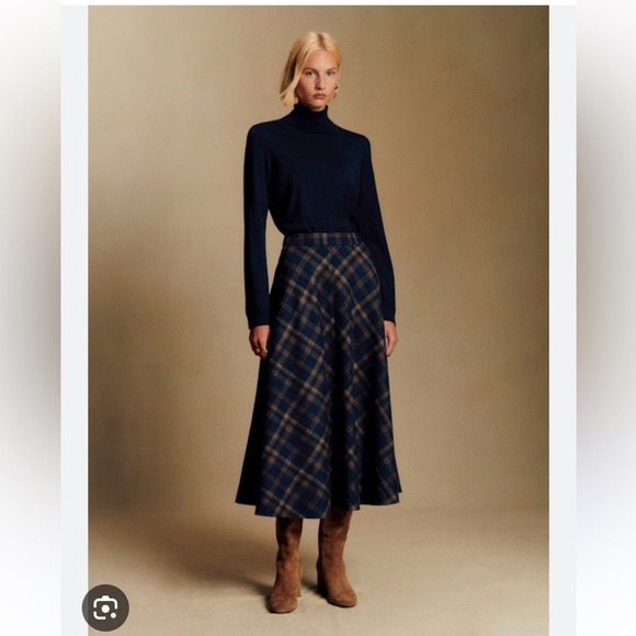 Sezane Orlane Plaid Skirt RARE - Picture 2 of 7